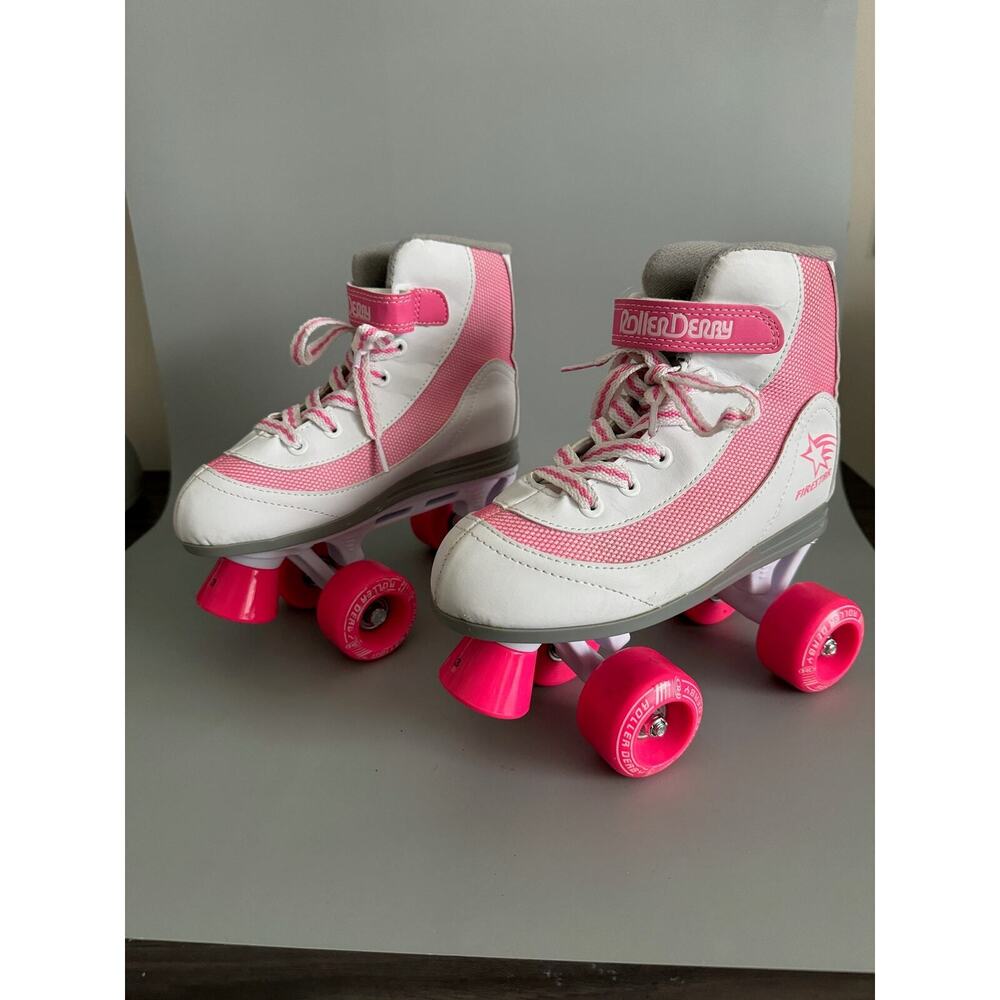 Firestar Roller Skates Girls Size 3 White and Pink - EUC - Picture 2 of 8